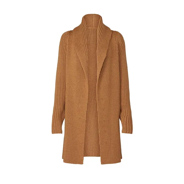 KF/KaufmanFranco‎ x RTR Camel Knit Sweater Coat Size Small Brown Chunky Cardigan - Image 5