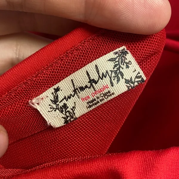 Free People Intimately Bright Red Bodysuit W/ Open Back Size Large - Image 2