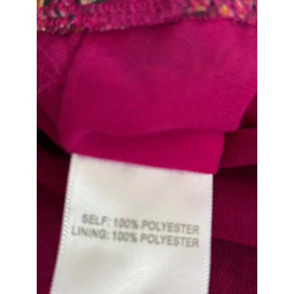 Rose + Olive Magenta Pink Paisley Peplum Sleeveless V-Neck Blouse Top Womens Med - Image 7