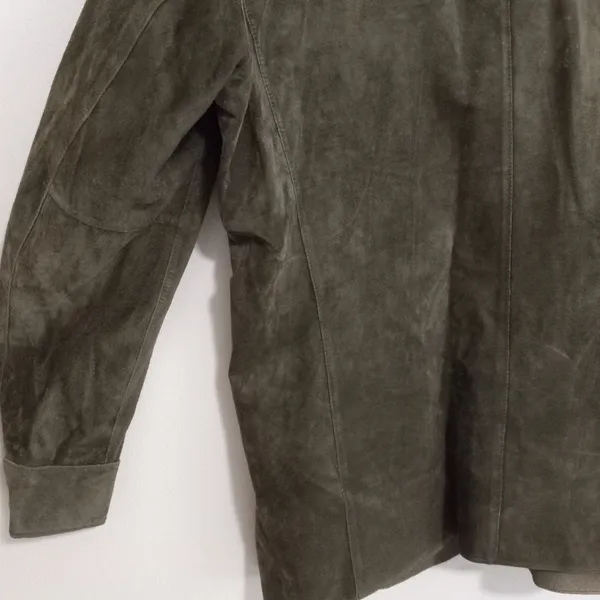 Real Clothes Saks Fifth Avenue 12 Suede Button Front Shirt - Image 5