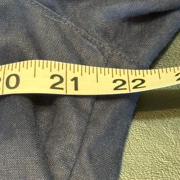 Lauren Ralph Lauren Linen Shacket Womens Blue Front Button Pockets size L - Image 10