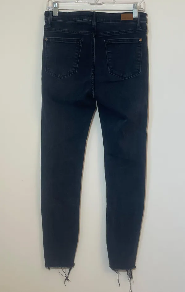 Judy Blue 7/28 Leopard Patch Black High Rise Ripped Skinny Jeans JB82168BK - Image 2