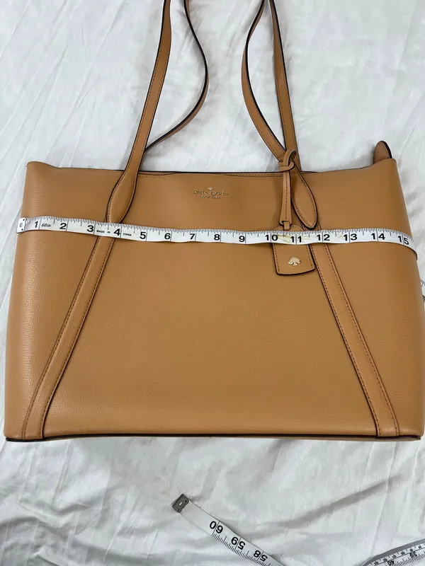 Kate Spade New York S338 Tan Tote Shoulder Bag Spade Charm - Image 13