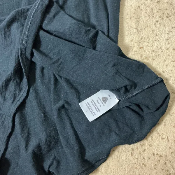 Segments Merino Wool Long Sleeve Top Womens Large Black Base Layer Hiking Active - Image 5