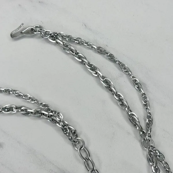 Womens Silver Double Chain Belt Small (S) Medium (M) Draped Y2K Style ✨ - Image 3