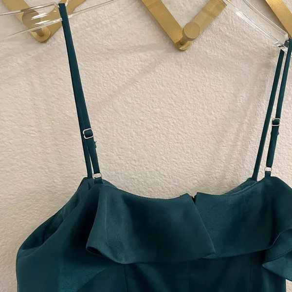 NWOT NBD Revolve Soozie Mini Dress Emerald Green Satin Small - Image 6