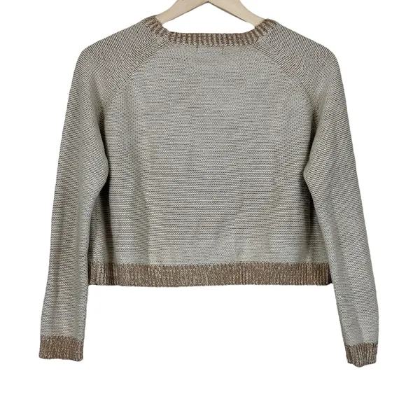 BDG Cable Knit Diamond Pattern Cropped Sweater Tan Cream Boho Cozy Size S - Image 5