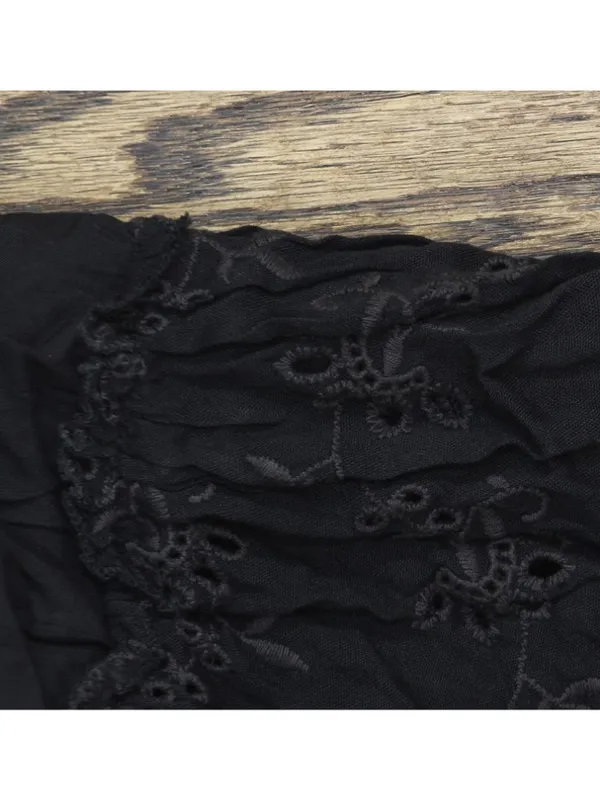 NWT Raviya Lace-Inset Eyelet-Flounce Cover-Up 76301X Black 1X - Image 9