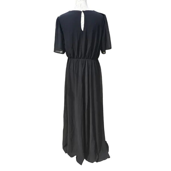 Baltic Born NWOT‎ Esti Black Maxi Dress V Neck Short Sleeve Cocktail Large - Image 5