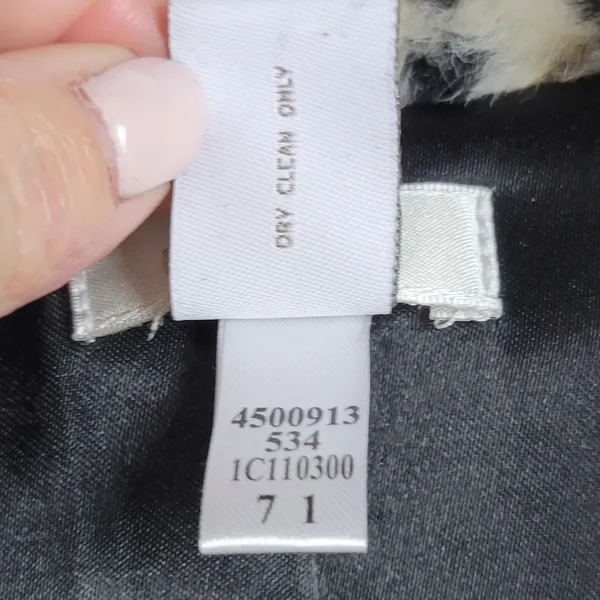 Chico's Womens Jacket Size 1 Cream Black Luxe Cheetah Print Aminal Faux Fur Coat - Image 8