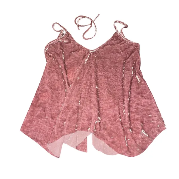 Hummingbird Cami Top Y2K Pink Crushed Velvet Halter Choker Strap Whimsigoth S - Image 3