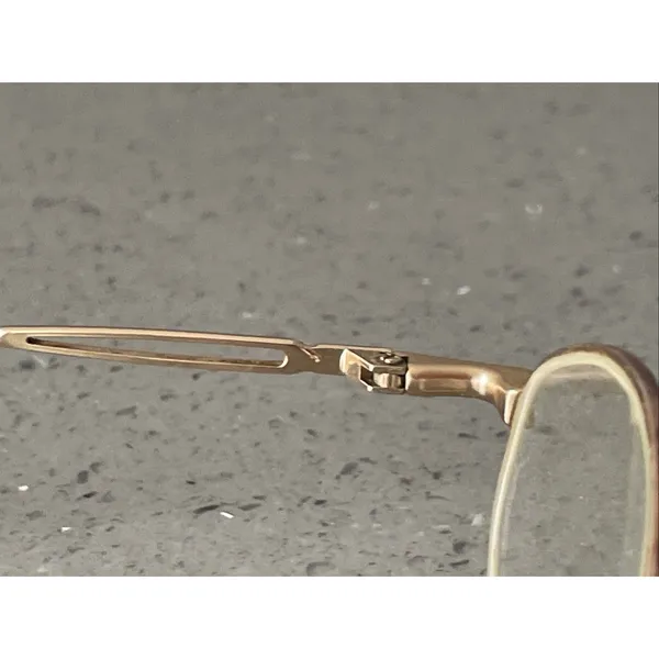 Safilo Eyeglasses Frames ONLY Gold Metal Full Rim 52-19-135 Gold Italy Half Rim - Image 9