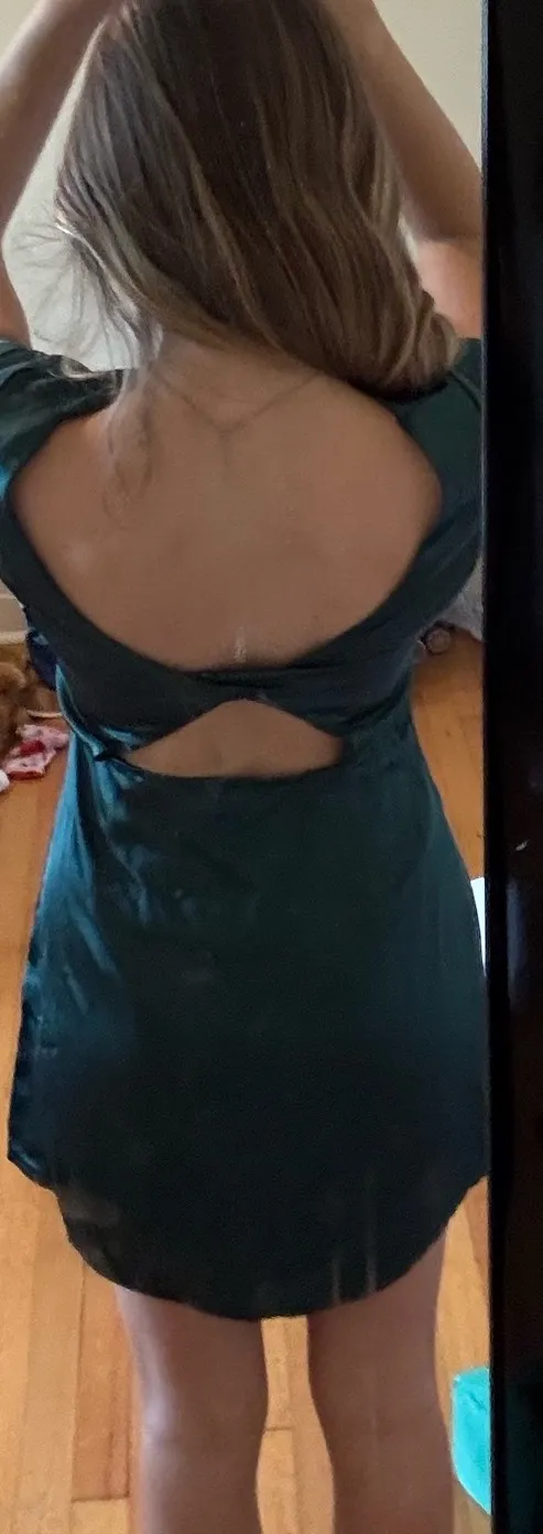 green hello molly mini dress - Image 2