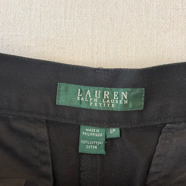 Lauren Ralph Lauren Petite Cotton Chino Shorts Women 6P Black - Image 8