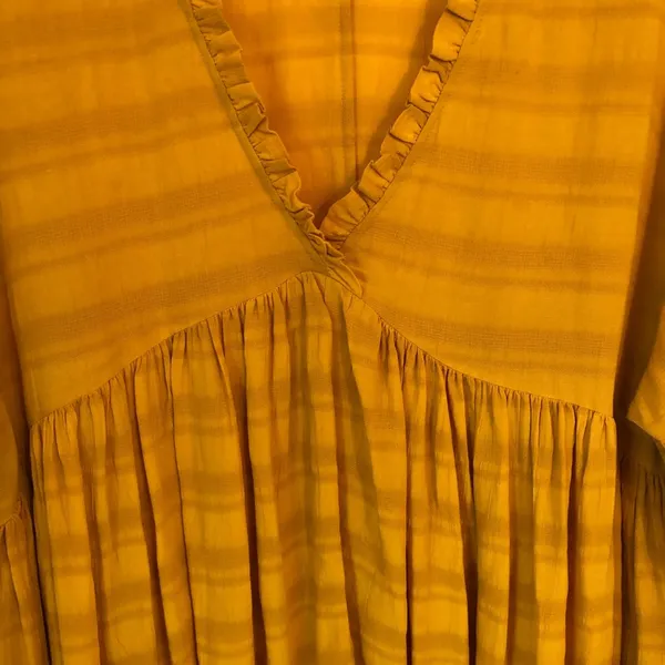 Lucky Brand Loose Fit Ruffle Edge Top Blouse M Long Sleeve - Image 3