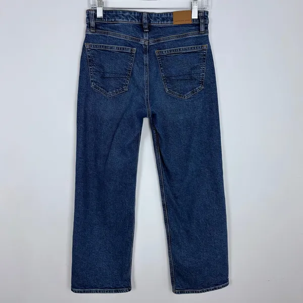 American Eagle Stovepipe Jeans Dark Wash Stretch High Waist Structured 0 Short - Image 6