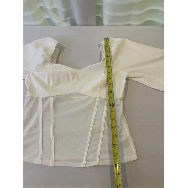 Willow & Root Medium White Sweetheart Corset Top Mesh Bodice Bridgerton Romantic - Image 8