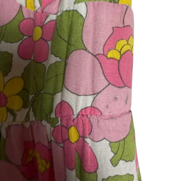 Show Me Your MuMu Cathy Pink Retro Floral Sweetheart Tie Back Puff Maxi Dress M - Image 11