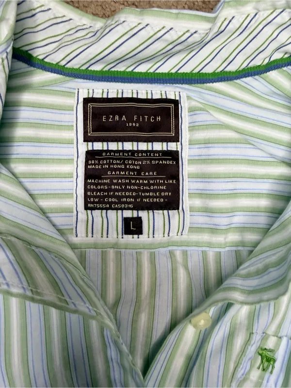Vintage Ezra Fitch by Abercrombie & Fitch Y2K Button-Up 💚🩵 - Image 13