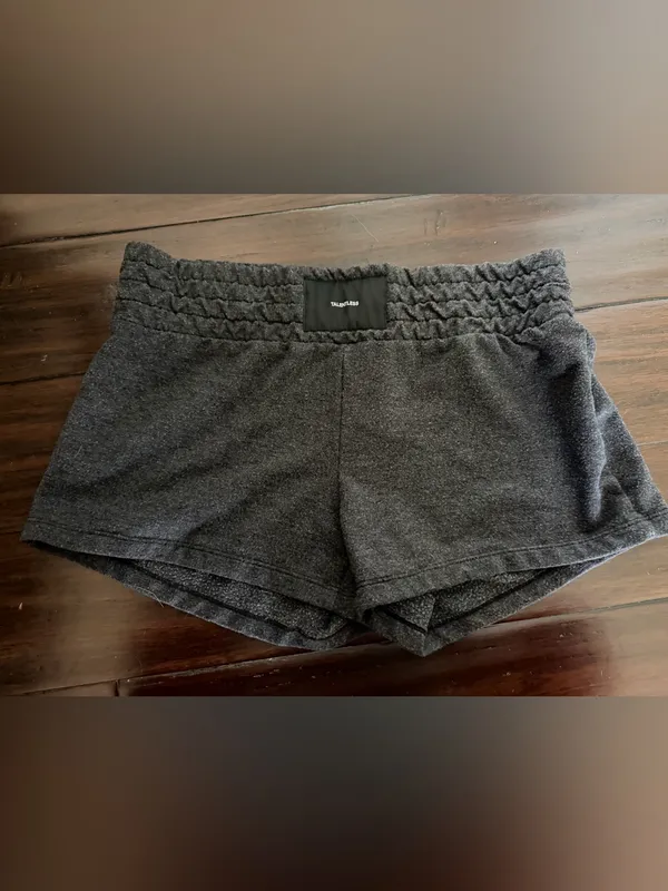 TALENTLESS Women's Charcoal Elastic-Waist Athletic Shorts small - Image 3