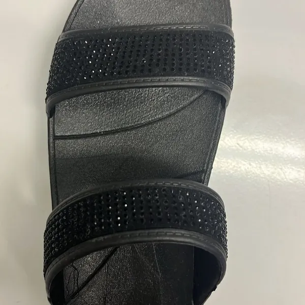 Fila Sport Black Glittered Two-Strap Slip-On Platform Sandals- 8M - Image 5