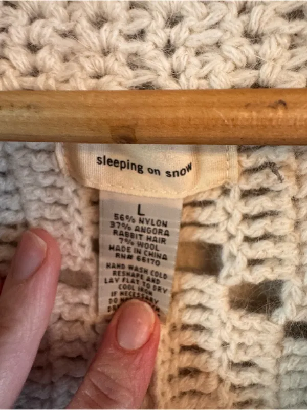 ANTHRO | SLEEPING ON‎ SNOW Open-Knit Shawl Sweater Cardigan - Image 3