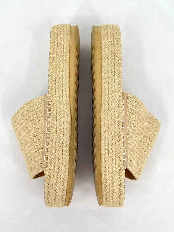 Beach by Matisse Jute Platform Slide Espadrille Sandals Natural Beige Women’s 9 - Image 4