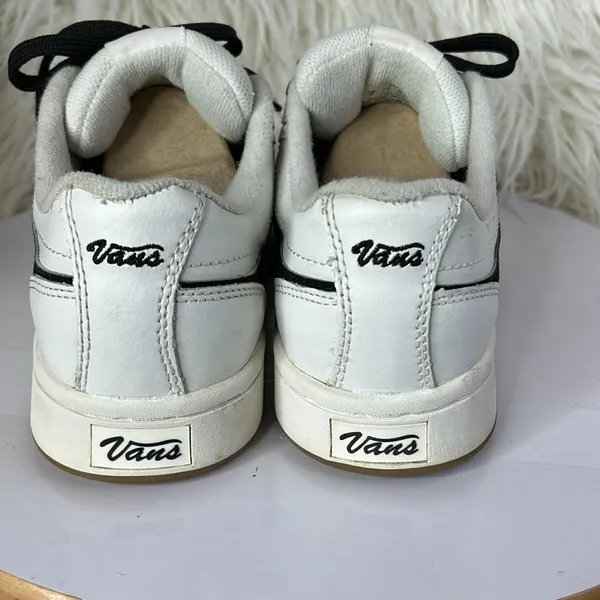 Vans “Lani” size 8 leather vintage white black - Image 4