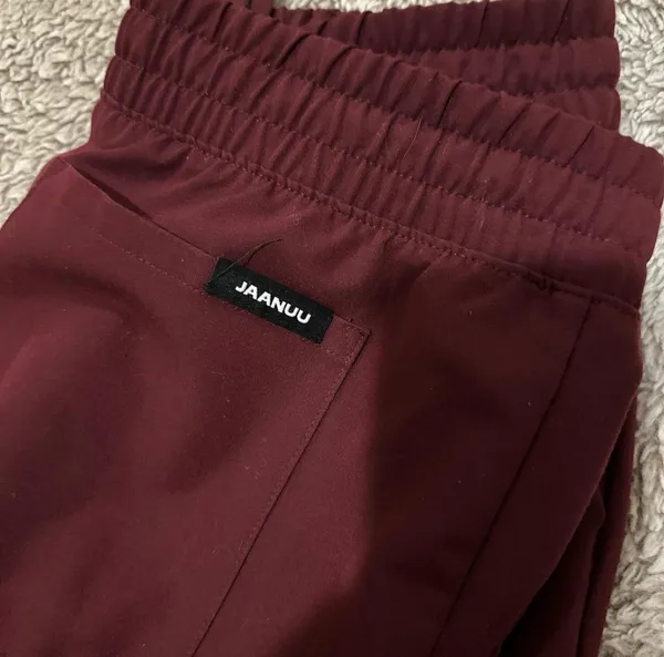 Jaanuu Burgundy Scrub Jogger Pants - Image 2