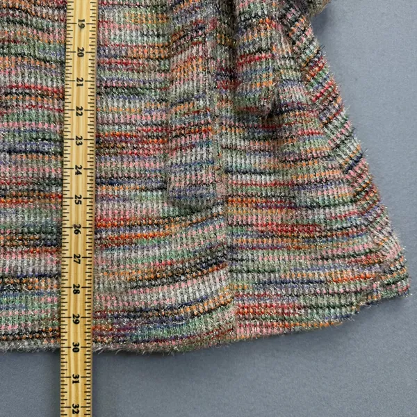 Revolve Majorelle XS Multicolor Metallic Lurex Wrap Mini Dress Long‎ Bell Sleeve - Image 4