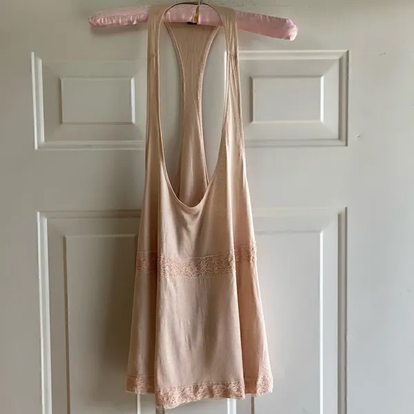 Pink Lace Loose Tank Top Pink Size M - Image 3