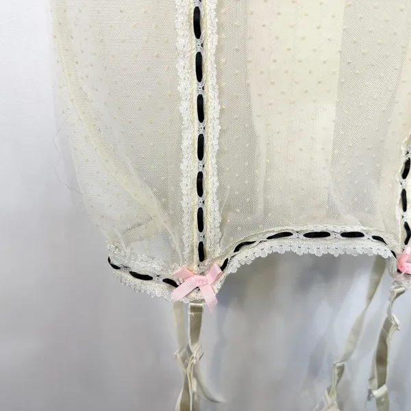 Victoria's Secret Sexy Little Things‎ 36B Bustier Ivory Corset Garter Y2K 175 - Image 9