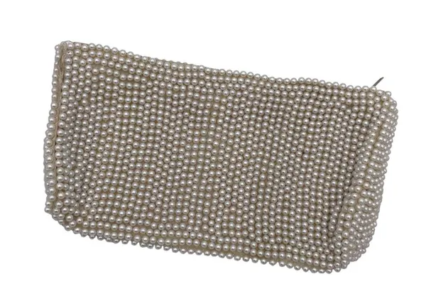 Vintage Miranda Made in Japan Pearl Beaded Clutch Evening Bag Mid Century 1950s - Image 2
