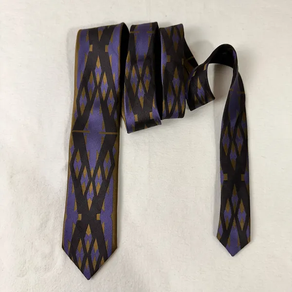 Christian Lacroix Men's Tie Vintage Silk Classic Geometric Multicolor - Image 3