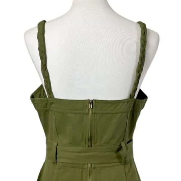 Storia Utility Dress A-line Pockets Button Front Olive Green Women’s Size L NWT - Image 8
