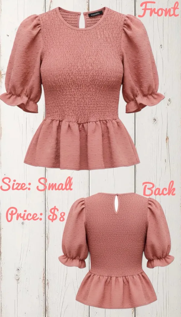 Dusty Rose Form Fitted Top Pink - Image 2