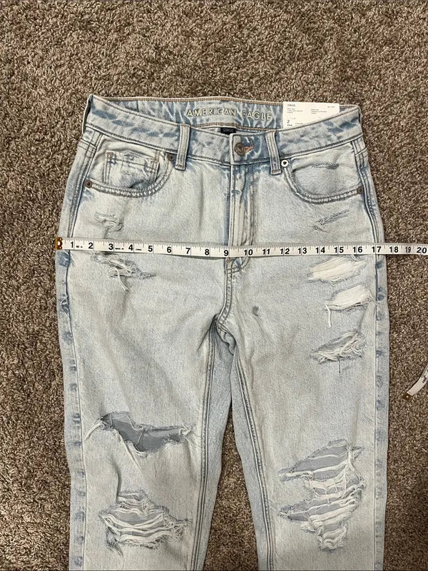 American Eagle Super High-Rise Mom Jean Strigid Size 2 NWT - Image 8