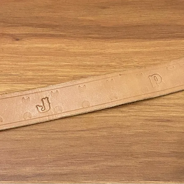 JP Long Horn Studded Brown Leather Gold Buckle Belt Waist 28”-30” Made in Italy - Image 10