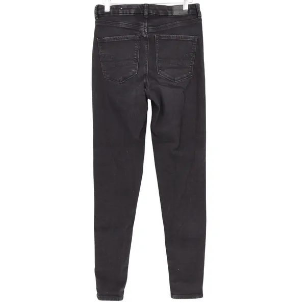 American Eagle Outfitters Skinny Jeans Womens 6 Long Black Denim Distressed - Image 5