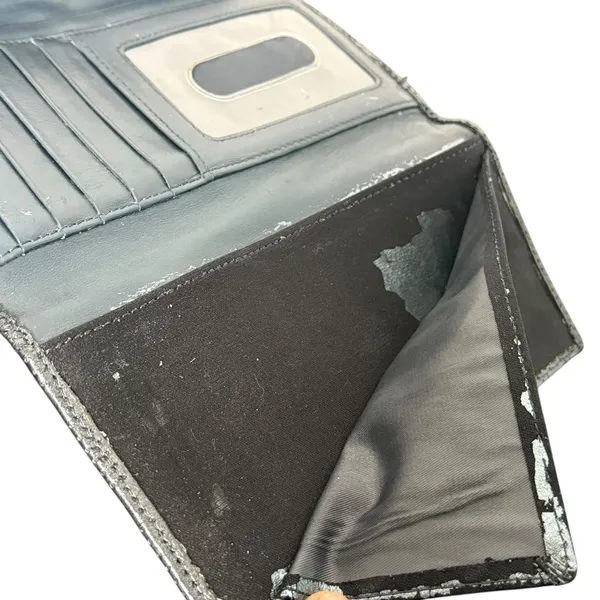 Lodis Black Leather Trifold Wallet Perforated‎ Flap Pocket Envelope Card Case ID - Image 12