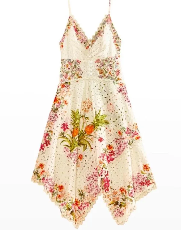 Farm Rio Scarves Eyelet Midi Dress - Image 8