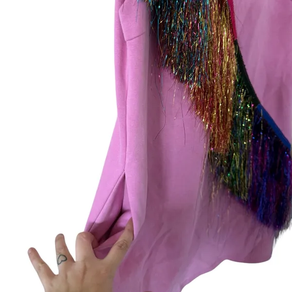 Queen of Sparkles Diagonal Metallic Fringe Dress - Image 7