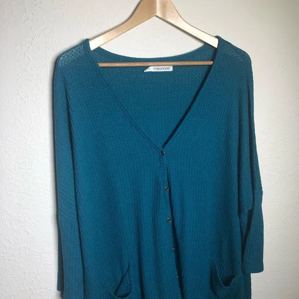Maurice’s Plus Blue Knit Henley Top - Image 3