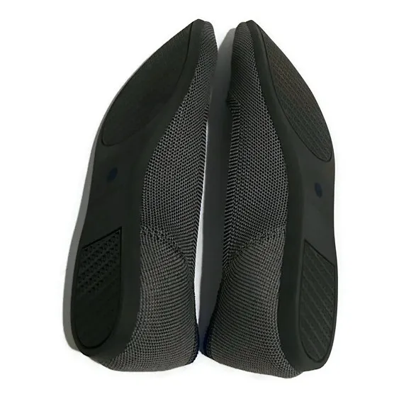 Rothy's Charcoal Gray and Blue Trim Pointy Women's Flats Size 8 - Image 2