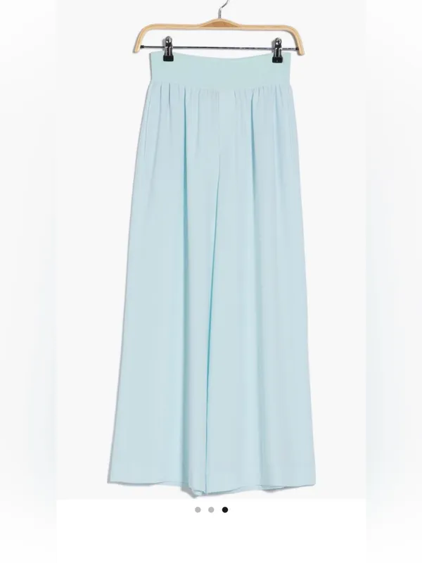 NWT Theory Pants Women's Size 6 Pull On Crepe Soft Pastel Blue Flowy - Image 3