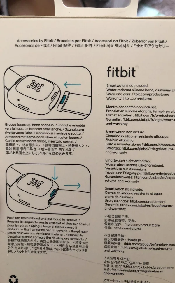 Fitbit NWT 24mm White Sport Band Size S - Image 3