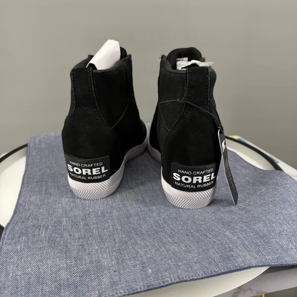 Sorel Out N About Pull-On Wedge‎ Sneaker Women 7 Black Waterproof Suede Bootie - Image 3