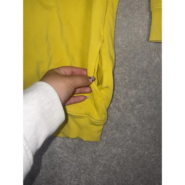 aerie oversized mock neck sweatshirt M bright yellow Pockets - Image 4
