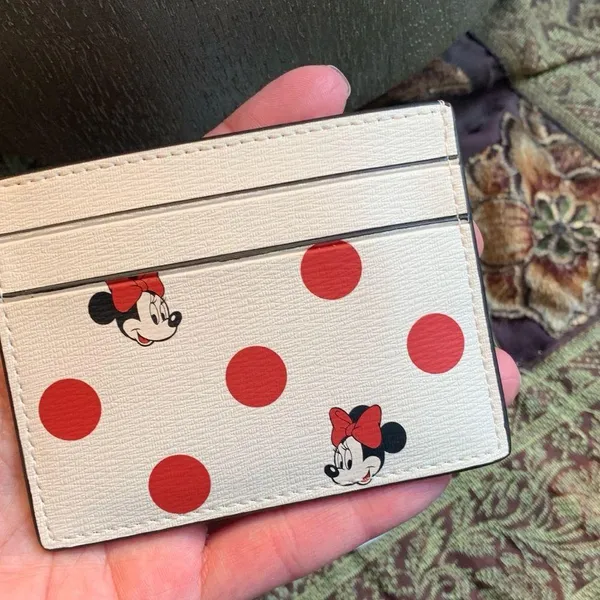 Authentic KATE SPADE LImited Edition leather dots Disney card case - Image 4