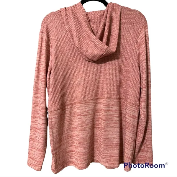 Peyton Primrose large womens pullover hoodie lightweight longsleeve thin blush - Image 2